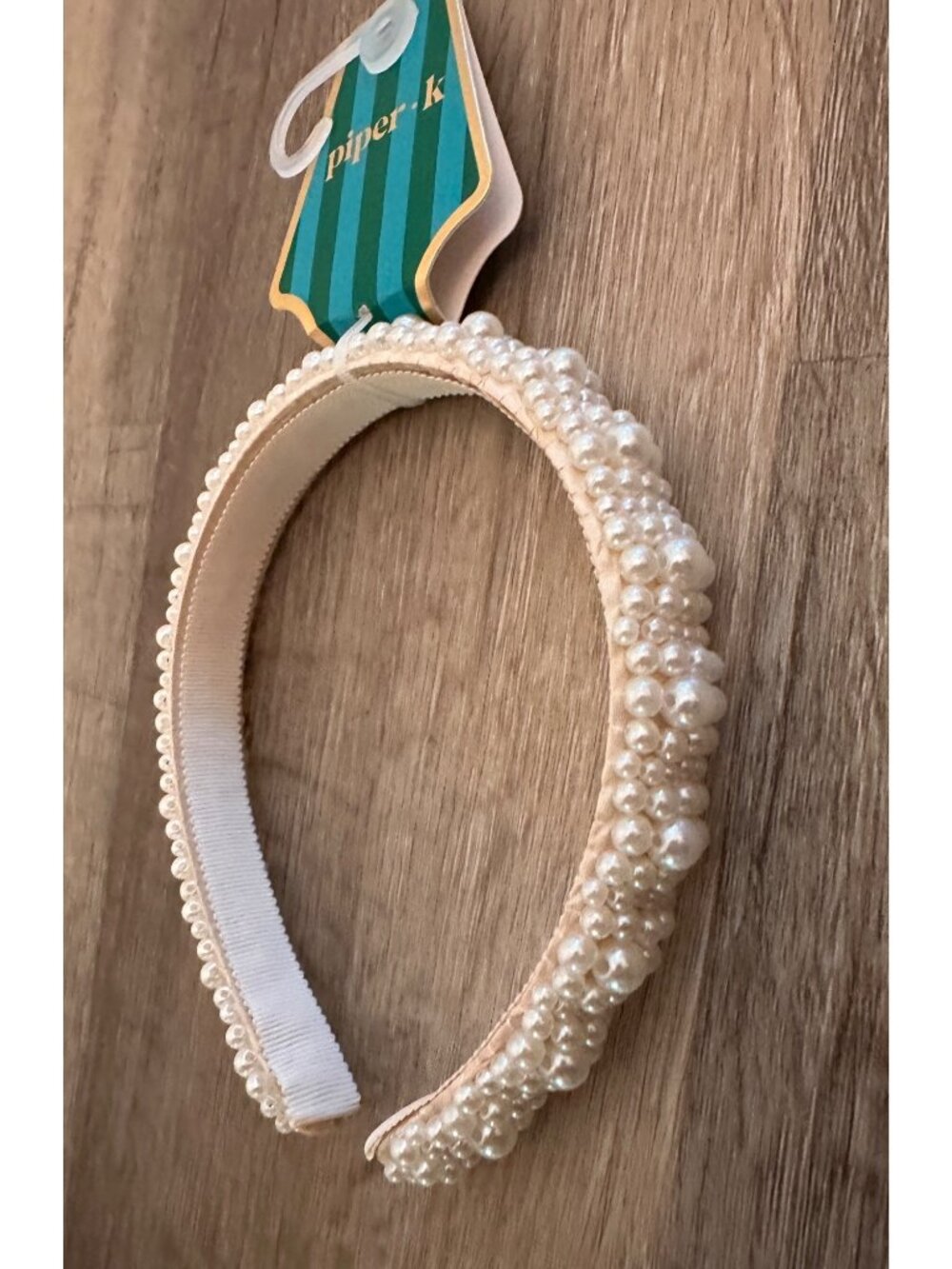 Pipe K cream pearl headband